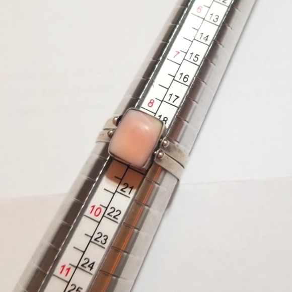 VTG FLIP RING Angel Skin Coral Onyx Sterling - Picture 4 of 5